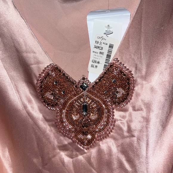 Silk pink Dana Buchman blouse with jewels. This beautiful blouse is NWT. - Picture 4 of 5